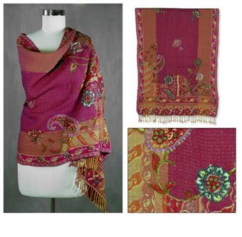 Wool Pink Passion Shawl (India)